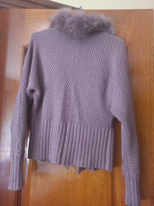 Chaqueta punto S con cuello pelo