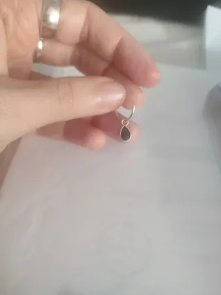 Pendientes aro plata conjunto diseño abanico