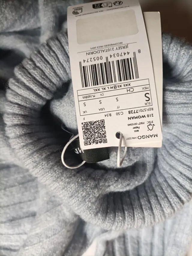 Jersey de cuello alto gris