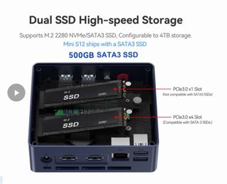 Mini PC Beelink S12 16GB NVME 500GB + SSD 500GB 