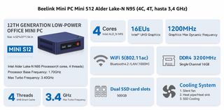 Mini PC Beelink S12 16GB NVME 500GB + SSD 500GB 