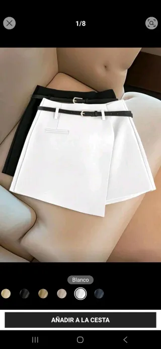 Falda-pantalón Shein Talla S Blanca