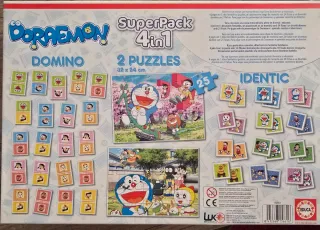 Pack 4 en 1 Puzzles y Dominó Doraemon