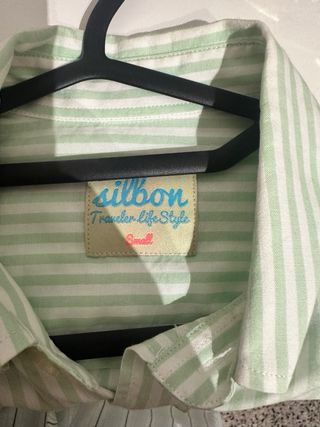 Camisa Silbon Rayas Verde y Blanca