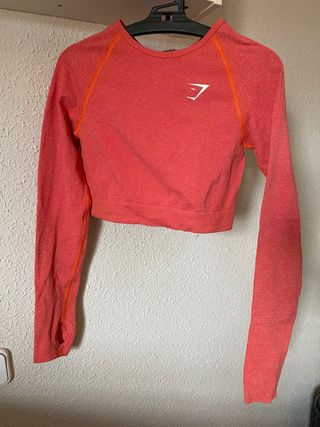 Camiseta Gymshark manga larga crop top