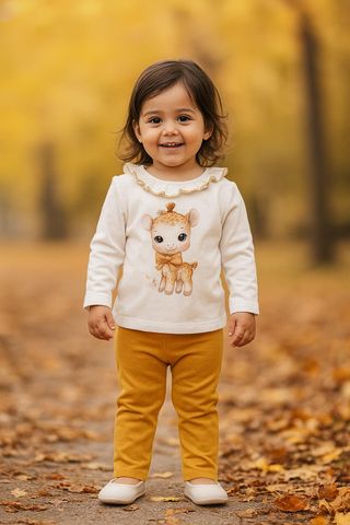 Conjunto algodón Jirafa bebé niña