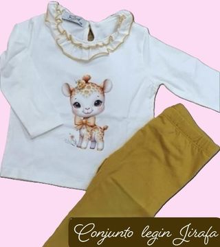 Conjunto algodón Jirafa bebé niña