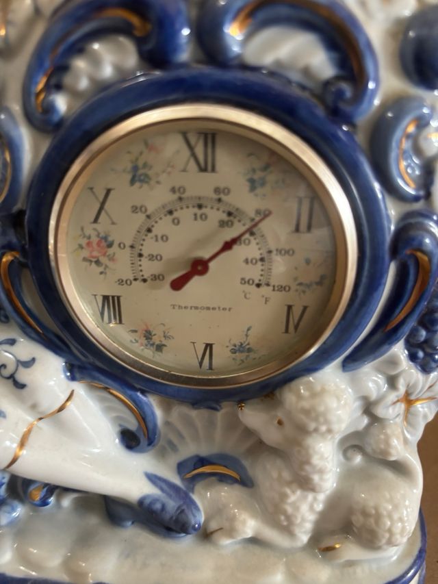 Reloj de Porcelana Vintage con Termómetro Lantex