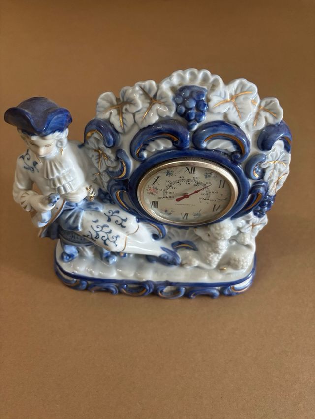 Reloj de Porcelana Vintage con Termómetro Lantex
