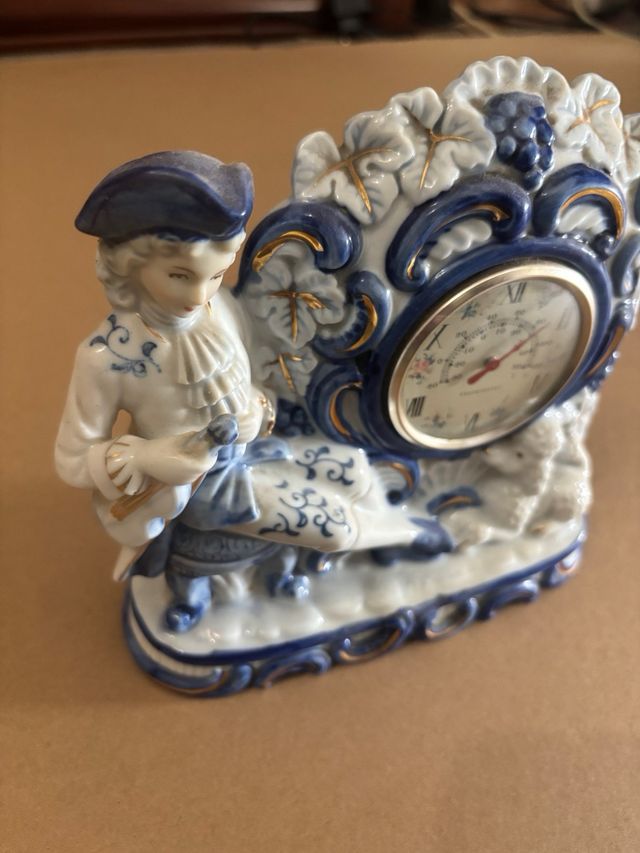 Reloj de Porcelana Vintage con Termómetro Lantex