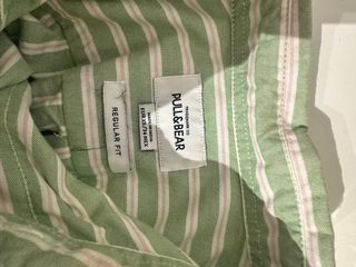 Camisa Pull&Bear Rayas Verde y Blanca
