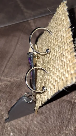 Pendientes Casa Embrujada Halloween Morado Blanco