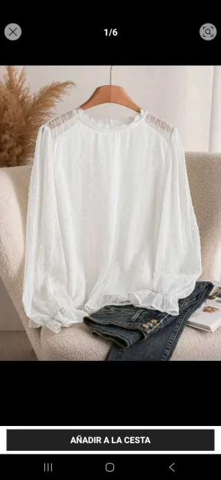Blusa Shein Blanca Talla XL