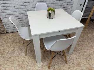 OFERTA! MESA Y SILLAS BLANCAS DISEÑO ACTUAL