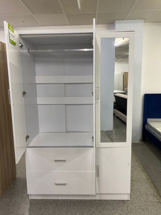 Armadio a 3 ante in legno bianco