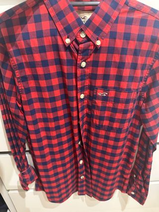 Camisa Hollister cuadros rojo y azul