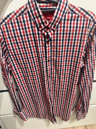 Camisa Zara cuadros rojo y azul