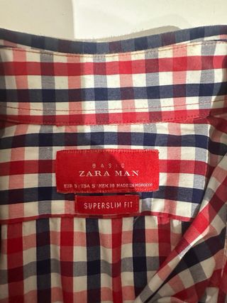 Camisa Zara cuadros rojo y azul