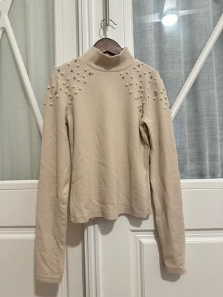 Jersey Bershka Beige Perlas