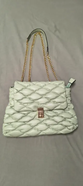 Bolso acolchado verde menta