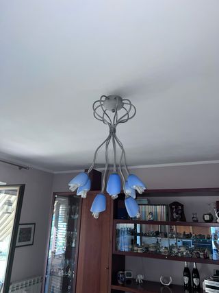 Lampadario soggiorno blu e argento