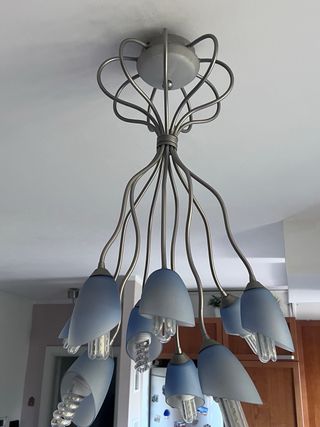 Lampadario soggiorno blu e argento