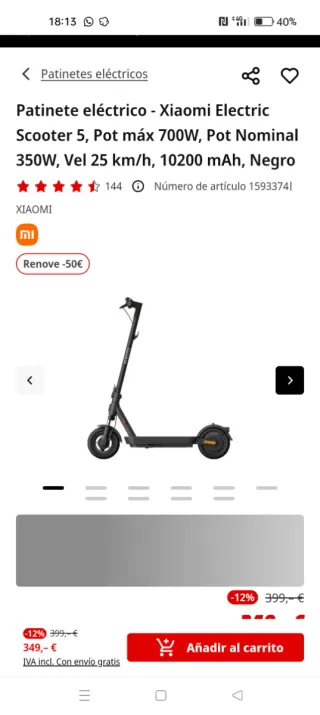 Patinete Eléctrico Xiaomi 5