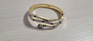 Bracciale serpente dorato con strass