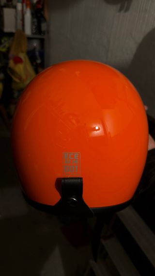 Casco naranja calota pequeña Talla L Harley bobber