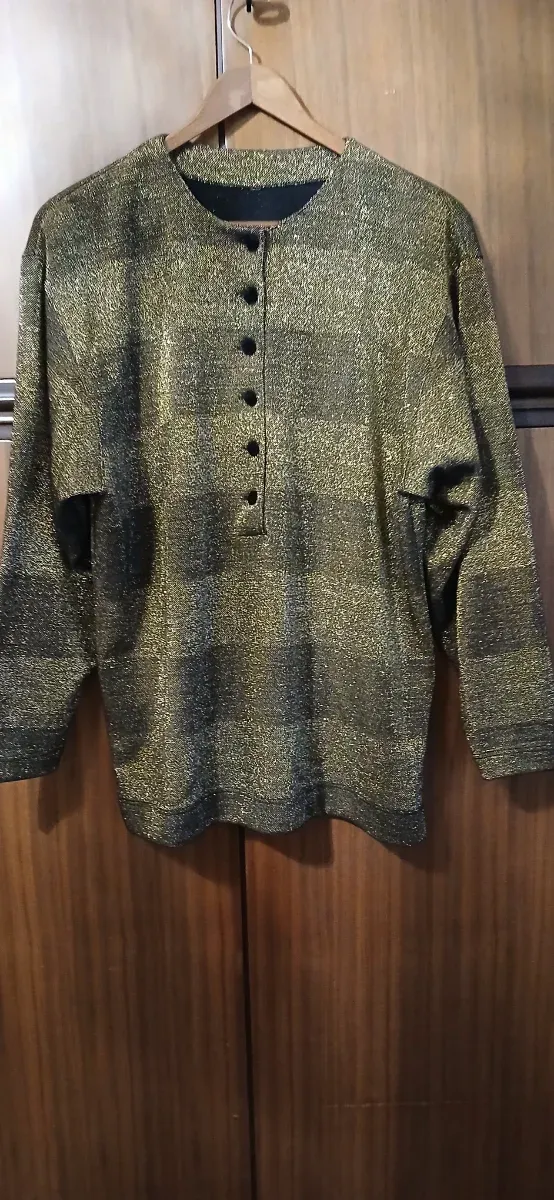 Camicetta donna oro e verde oliva