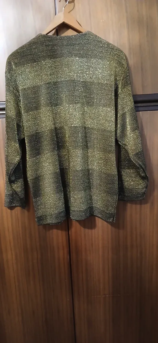 Camicetta donna oro e verde oliva