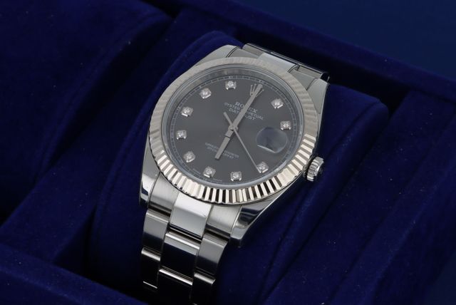 Rolex Datejust 41mm esfera gris diamantes
