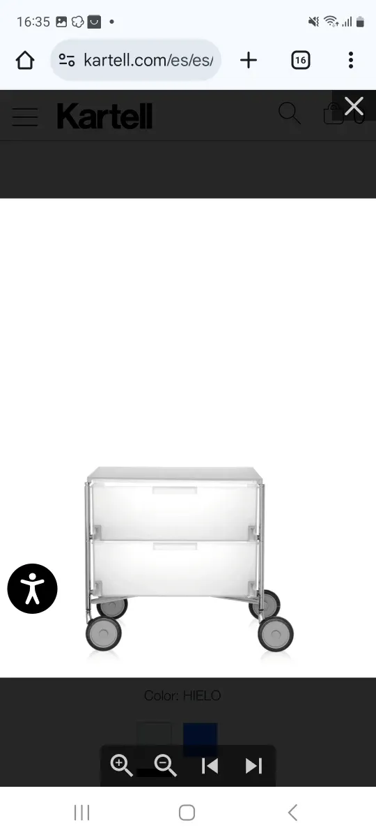 Mueble Kartell con ruedas color hielo