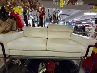 Divano 3 posti in pelle bianco