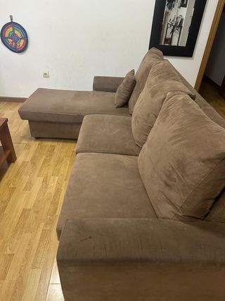 Sofá chaise longue marrón