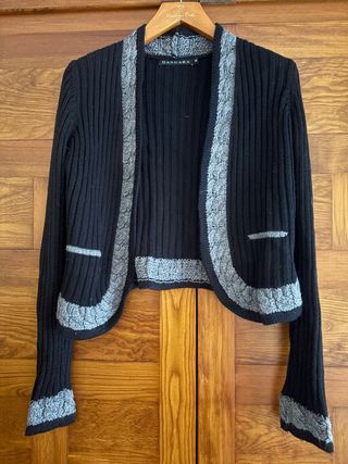 Chaqueta corta DANDARA punto negro y gris