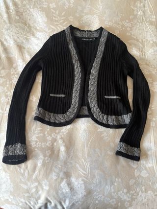 Chaqueta corta DANDARA punto negro y gris