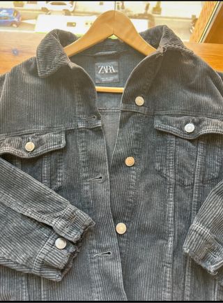 Cazadora Pana Negra Zara Oversize