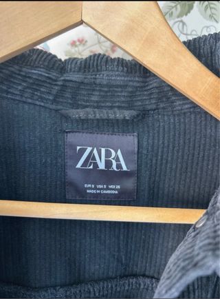 Cazadora Pana Negra Zara Oversize