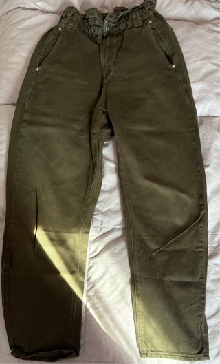 Pantalón paper bag verde 