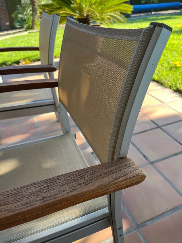 URGE Mesa jardín Teka y aluminio + 6 sillas