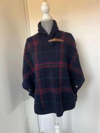 Poncho Ralph Lauren Cuadros Escoceses de lana y 