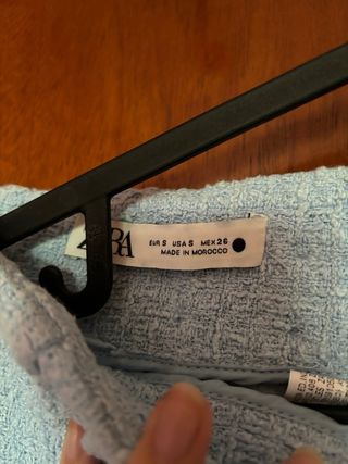 Minifalda Zara Texturizada Azul