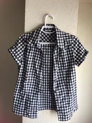 Camiseta cuadros manga corta