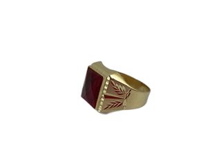 sello oro 18k con piedra con circonita