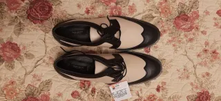 Zapatos Zara Piel Bicolor Talla 37