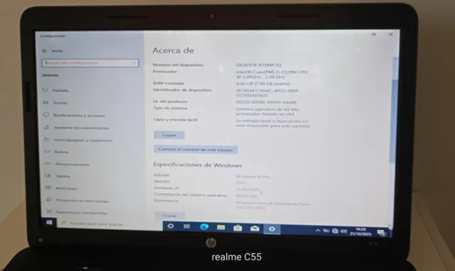 HP Notebook 650 Portátil Negro/Gris