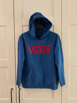 Felpa Vans blu con logo rosso