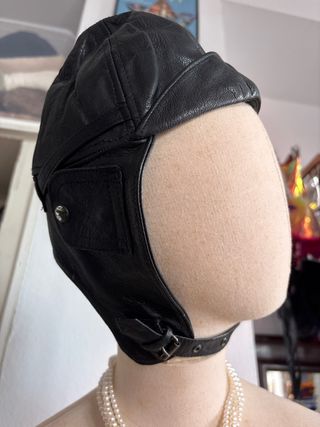 Gorro aviador piel negro