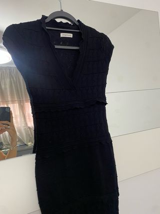 Vestido vintage negro escote V